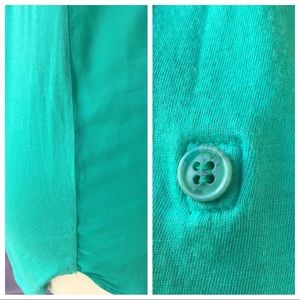 Splendid Tops - Splendid 3/4 Sleeve Contrasting Material Henley S Splendid Tops - Splendid 3/4 Sleeve Contrasting Material Henley S